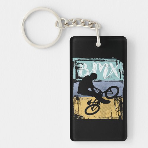 BMX Tee _ Vintage Retro BMX Bike Rider Keychain