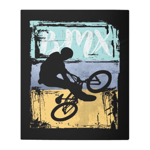 BMX Tee _ Vintage Retro BMX Bike Rider Metal Print