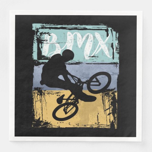 BMX Tee _ Vintage Retro BMX Bike Rider Paper Dinner Napkins
