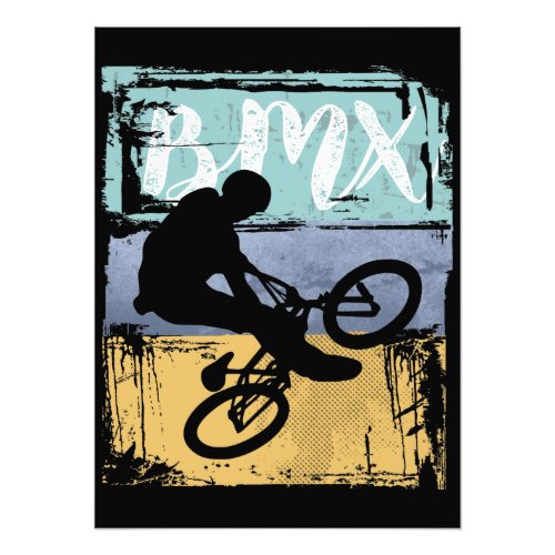 BMX Tee _ Vintage Retro BMX Bike Rider Photo Print