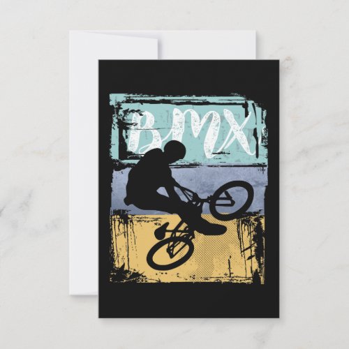 BMX Tee _ Vintage Retro BMX Bike Rider RSVP Card