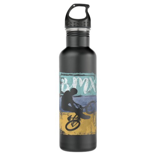BMX Tee _ Vintage Retro BMX Bike Rider Stainless Steel Water Bottle