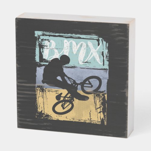 BMX Tee _ Vintage Retro BMX Bike Rider Wooden Box Sign