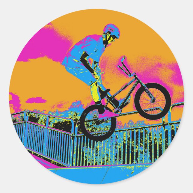 BMX Trickster - BMX Trick Bike   Classic Round Sticker (Front)