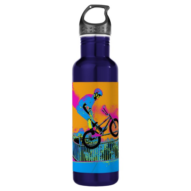 BMX Trickster - BMX Trick Bike  Stainless Steel Water Bottle (Front)