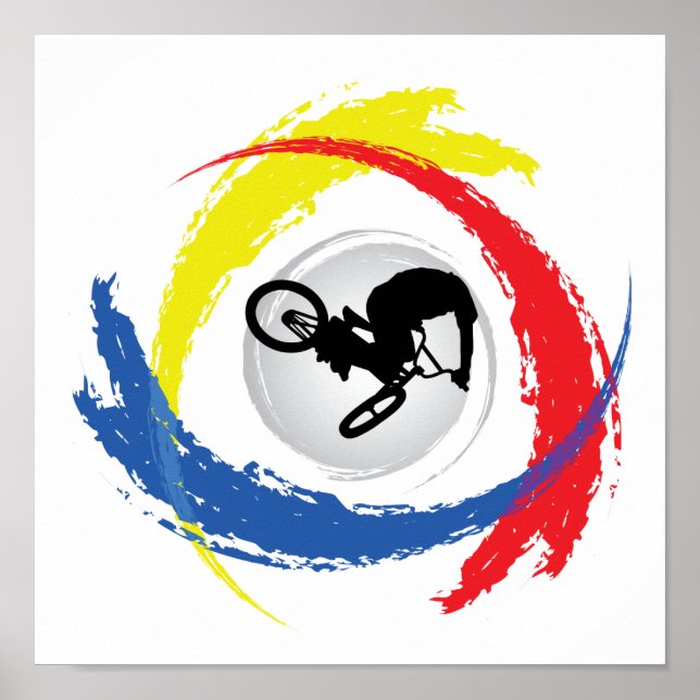 BMX Tricolor Emblem Poster (Front)