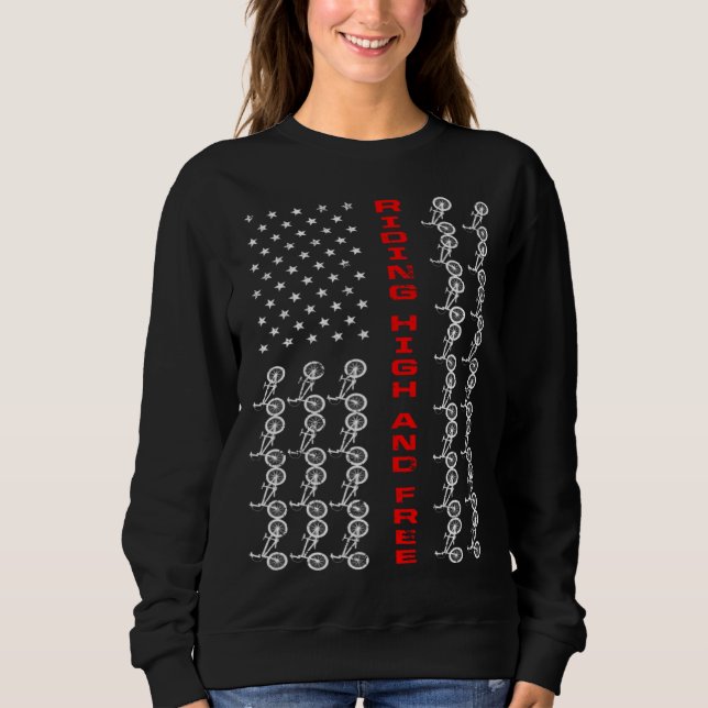 BMX US Flag Riding High And Free Sweatshirt (Front)