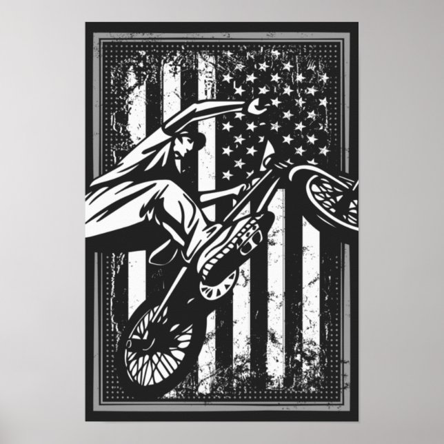 Bmx Usa - American Flag - Bmx Poster (Front)