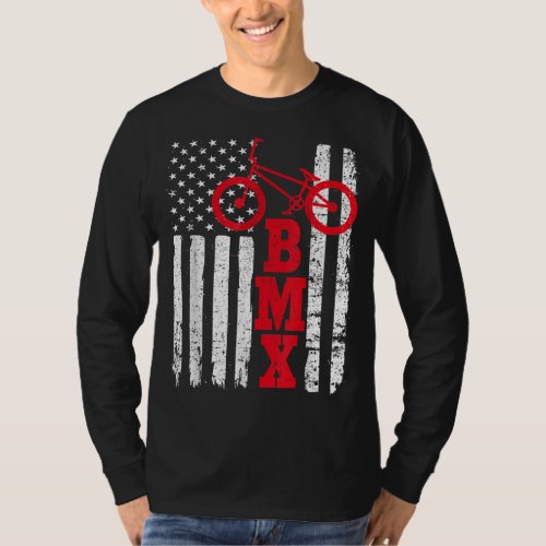 BMX USA American Flag Sport Fan Bike Biking T_Shirt