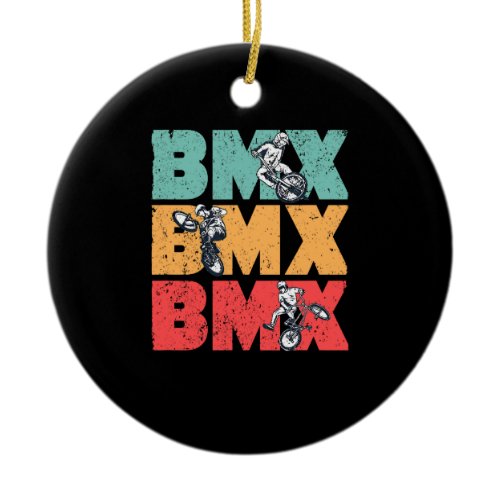 BMX Vintage Bicycle Motocross Biker Racing Freesty Ceramic Ornament