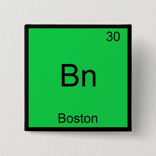 Bn - Boston City Chemistry Element Symbol T-Shirt Button (Front)