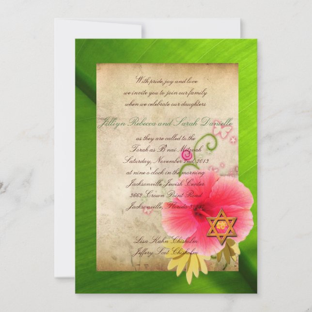 B'nai Mitzvah for Lisa (option 2) Invitation (Front)