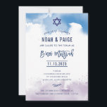 B'NEI MITZVAH handwritten blue & purple watercolor Invitation<br><div class="desc">by kat massard >>> kat@simplysweetPAPERIE.com <<< A super cool & modern invitation design for your children''s B'NAEI MITZVAH TIP :: 1. To change/move graphics & fonts and add more text - hit the "customise it" button. - - - - - - - - - - - - - - -...</div>