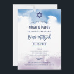 B'NEI MITZVAH handwritten blue & purple watercolor Invitation<br><div class="desc">by kat massard >>> kat@simplysweetPAPERIE.com <<< A super cool & modern invitation design for your children''s B'NAEI MITZVAH TIP :: 1. To change/move graphics & fonts and add more text - hit the "customise it" button. - - - - - - - - - - - - - - -...</div>