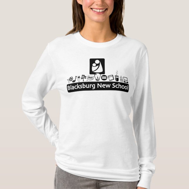 BNS Adult B&W Logo Long Sleeve T-shirt (Front)