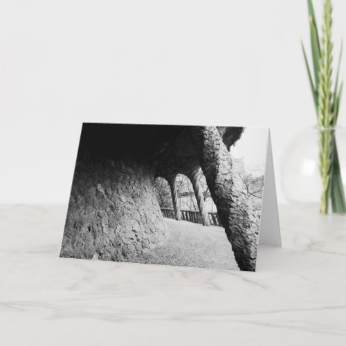 Bnw  colonnade of Park Guell Card