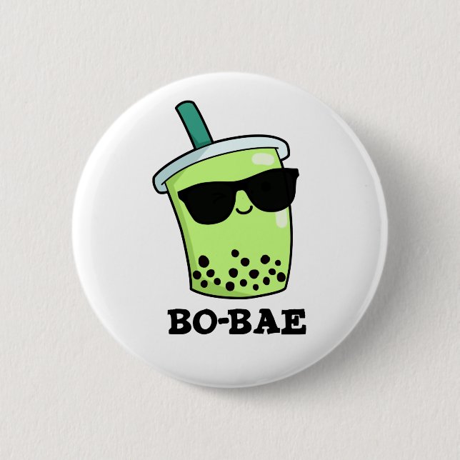 Bo-bae Funny Boba Tea Pun Button (Front)
