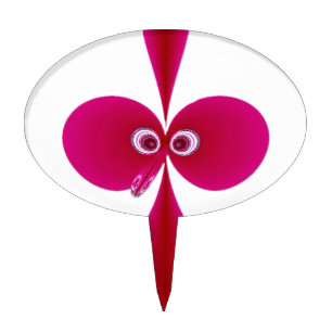 Bo Bird Pink Fractal Cake Topper