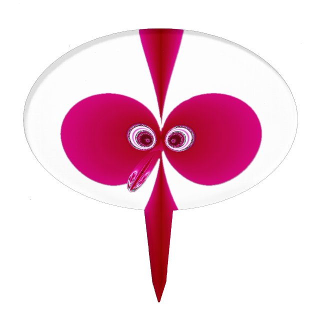 Bo Bird Pink Fractal Cake Topper (Front)