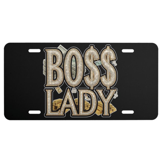 BO$$ Lady Materialistic License Plate (Front)