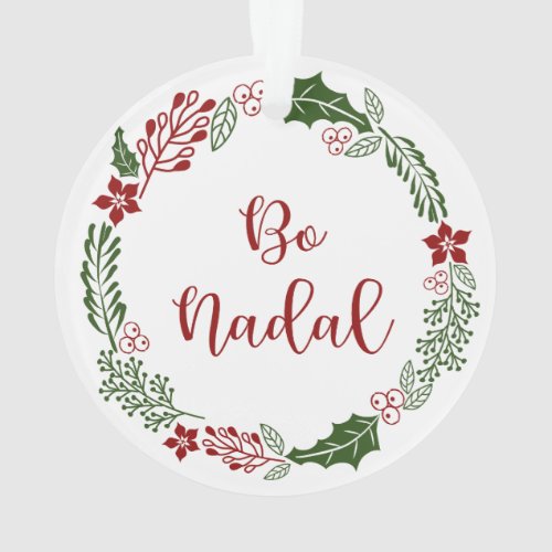 Bo Nadal _ Merry Christmas in Galician Wreath Ornament