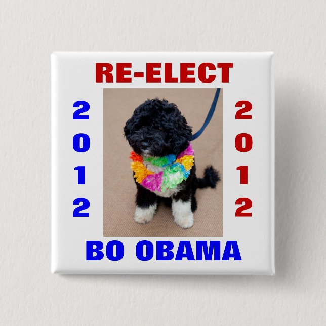 BO OBAMA 2012 PINBACK BUTTON (Front)