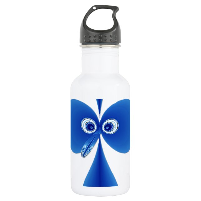Bo-oby Bird Blue Stainless Steel Water Bottle (Front)