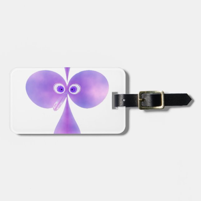 Bo-oby Bird Purple Luggage Tag (Front Horizontal)
