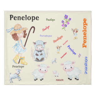 BO PEEP NURSERY RHYME Word Cloud Name Collage Duvet Cover