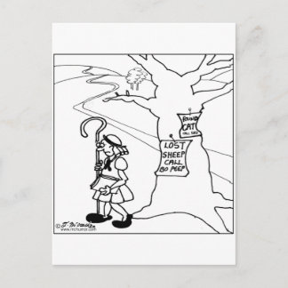 Bo Peep Posts Lost Sheep Sign Postcard
