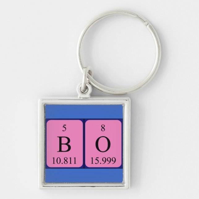 Bo periodic table name keyring (Front)