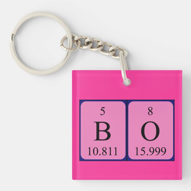 Bo periodic table name keyring (Front)