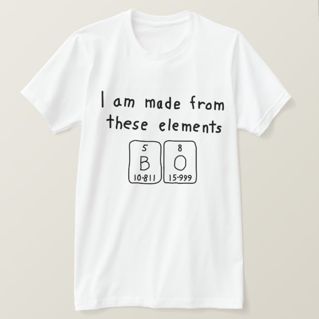 Bo periodic table name shirt (Design Front)