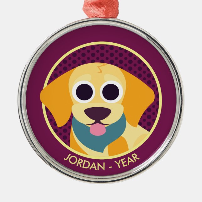 Bo the Dog Metal Ornament (Front)