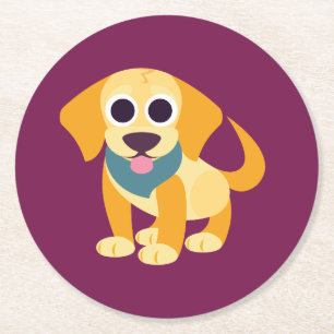 Bo the Dog Round Paper Coaster