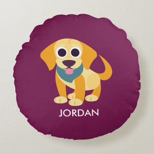 Bo the Dog Round Pillow (Front)