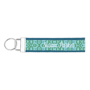 Boa Ripple in Green and Aqua Wrist Keychain