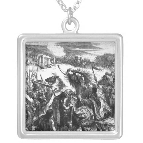 Boadicea Inciting the Iceni against the Romans Silver Plated Necklace