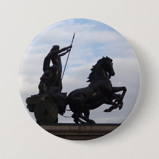 Boadicea Statue Badge Button (Front)