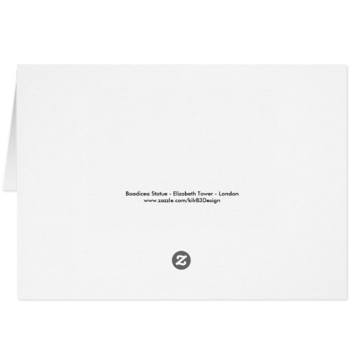 Boadicea Statue-Elizabeth Tower-London-Card (Back Horizontal)