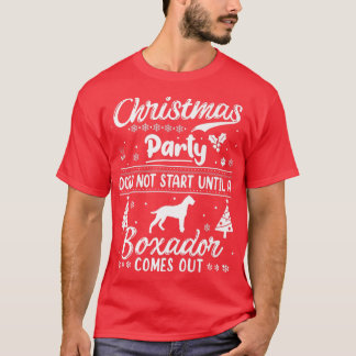 Boador Dog Tree Christmas Party Pet Animal Dog Lov T-Shirt