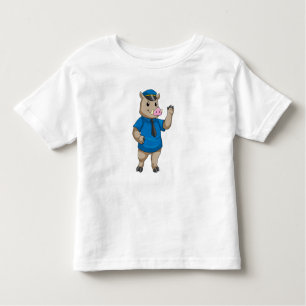 Boar as Police officer with Police hat Toddler T-shirt
