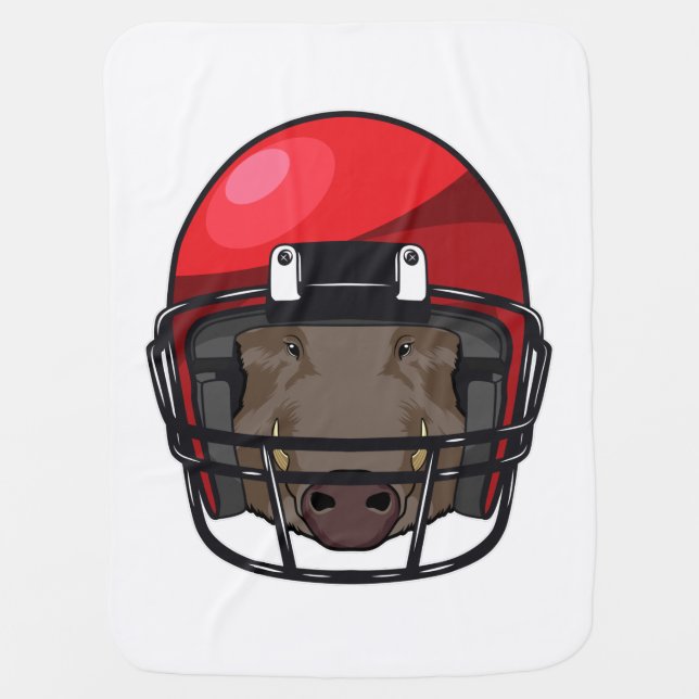 Boar at Football Sports Baby Blanket (Front)