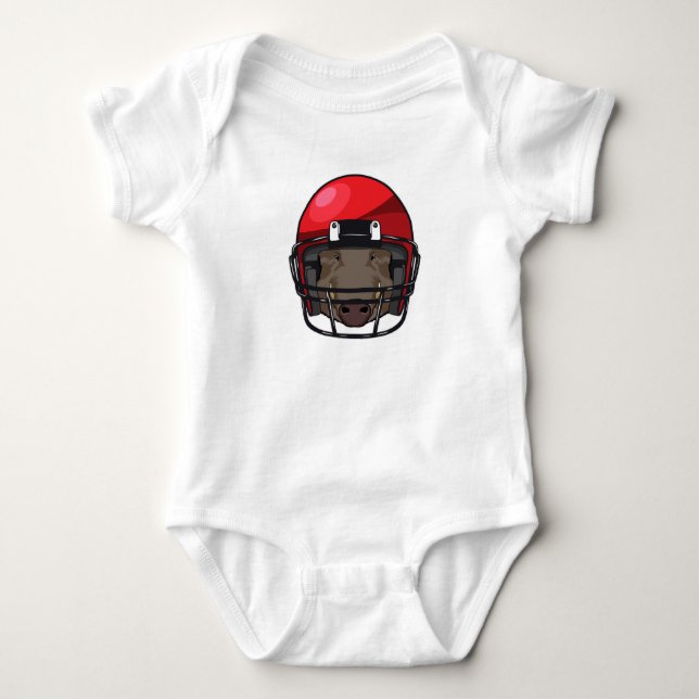 Boar at Football Sports Baby Bodysuit (Front)