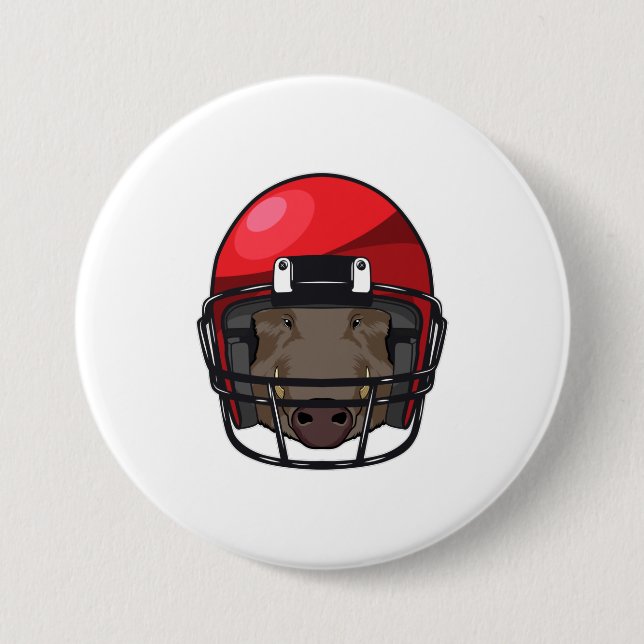 Boar at Football Sports Button (Front)