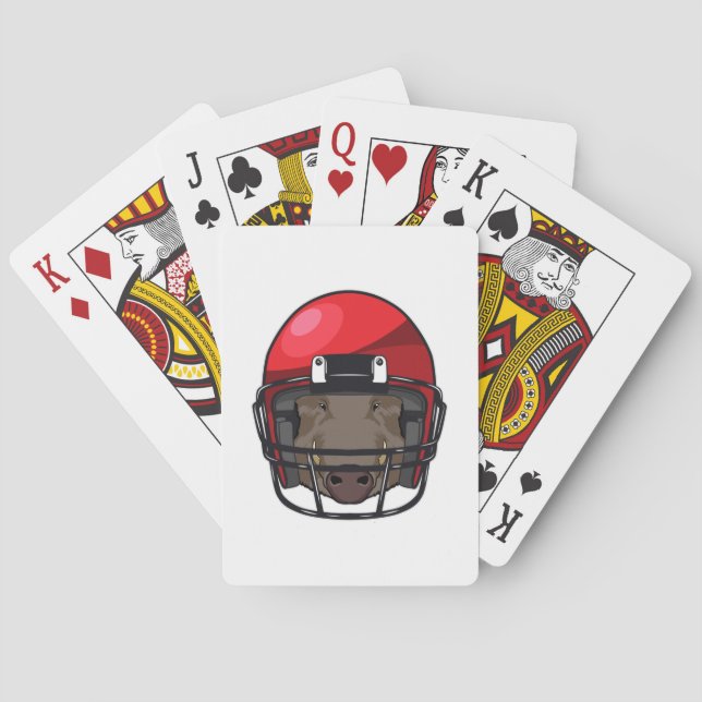 Boar at Football Sports Poker Cards (Back)