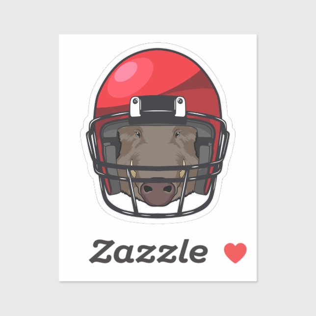Boar at Football Sports Sticker (Sheet)