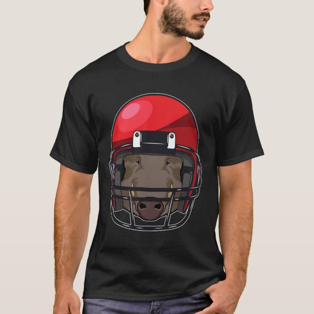 Boar at Football Sports T-Shirt (Front)