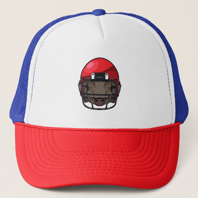 Boar at Football Sports Trucker Hat (Front)