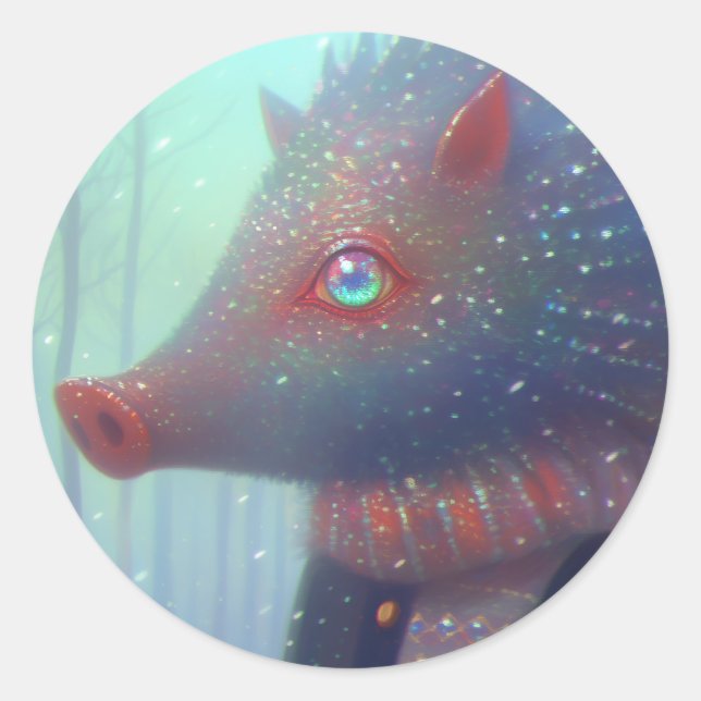 Boar Classic Round Sticker (Front)